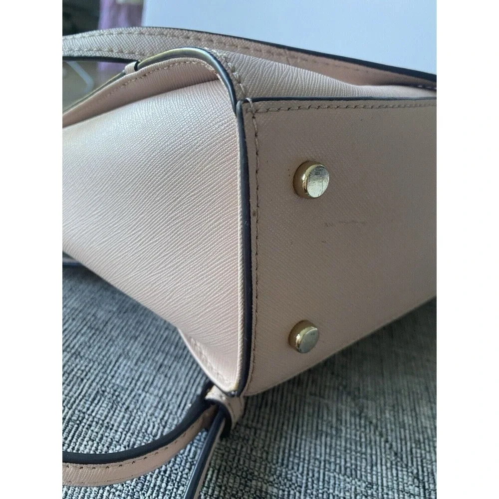 Kate Spade NY small Hadlee Laurel way Jeweled Saffiano Leather Tote Warm Vellum